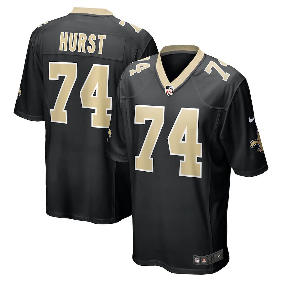 Men New Orleans Saints #74 James Hurst Nike Black Game NFL Jersey